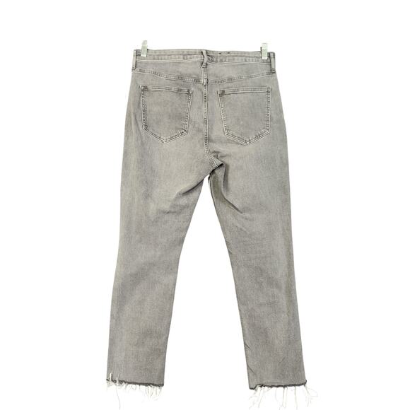 GAP Womens Vintage Slim Sky High Rise Ankle Jeans Size 32 Sky Gray Raw Hem - Picture 5 of 14